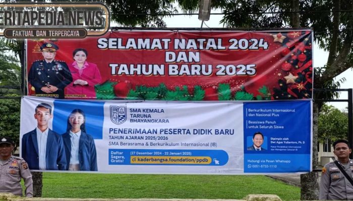 Polsek Belitang II Pasang Sosialisasi PPDB SMA Kemala Taruna Bhayangkara l, Catat Tanggal Pendaftarannya