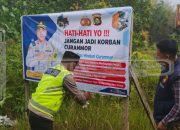 Polsek Madang Suku I Pasang Spanduk Imbauan, Cegah Aksi Curanmor di Wilayah Hukum Polsek