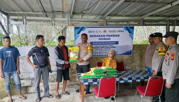 Polsek Madang Suku I Gelar Gerakan Pangan Murah, Beras SPHP Dijual Rp60 Ribu per 5 Kg