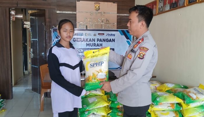 Polsek BP Peliung Gelar Gerakan Pangan Murah, Bantu Warga Dapatkan Beras Terjangkau Saat Ramadan