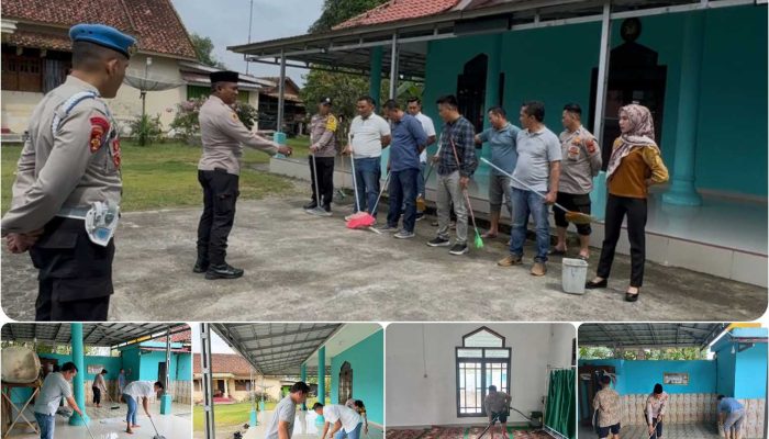 Polsek Madang Suku I Gelar Kurvei Bersih-bersih Masjid Dalam Gerakan Indonesia ASRI