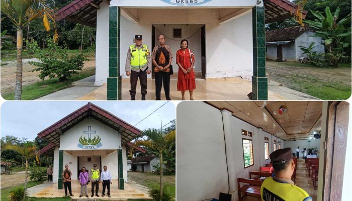 Pengamanan Ibadah Minggu Kasih di Desa Harjomulyo Berjalan Aman dan Kondusif