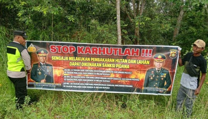 Cegah Karhutla, Polsek Madang Suku I Gencarkan Sosialisasi ke Warga