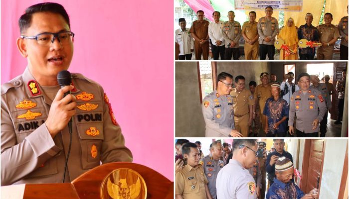 Kapolres OKU Timur Serahkan Rumah Bantuan Kapolda Sumsel kepada Warga Margodadi SS. III