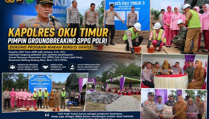 Kapolres OKU Timur Pimpin Groundbreaking SPPG Polri di Lubuk Harjo, Dukung Program Makan Bergizi Gratis