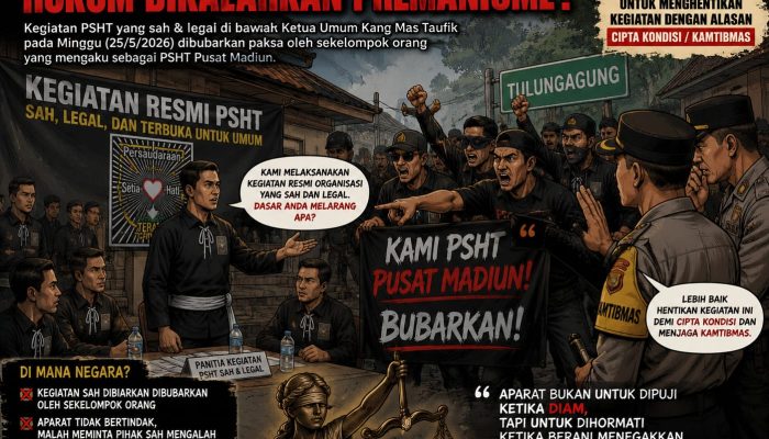 Kegiatan Resmi PSHT di Tulungagung Dibubarkan Massa, Aparat Dinilai Pilih “Damai” Ketimbang Tegakkan Hukum