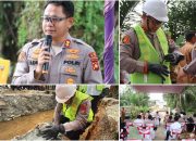 Ground Breaking Jembatan Merah Putih, Kapolres OKU Timur Peletakan Batu Pertama dan Salurkan Bansos