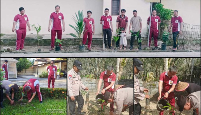 Wujudkan Lingkungan Hijau Berkelanjutan, Polda Sumsel Tanam 550 Bibit Pohon Buah di 21 Asrama Polri