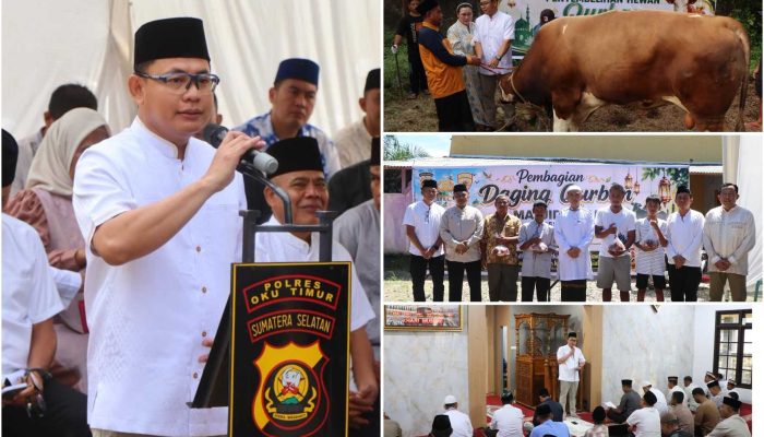 Idul Adha 1447 H: Polres OKU Timur Sembelih 7 Sapi dan 6 Kambing, Kapolres Tekankan Esensi Keikhlasan dan Solidaritas Sosial