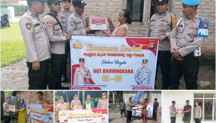 Sambut Hari Bhayangkara ke-80, Polres OKU Timur Salurkan Ribuan Paket Sembako untuk Lansia dan Warga Prasejahtera