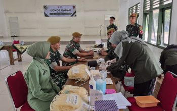 Yonarmed 15/Cailendra Gelar Donor Darah, Wujud Kepedulian Prajurit Bantu Warga OKU Timur