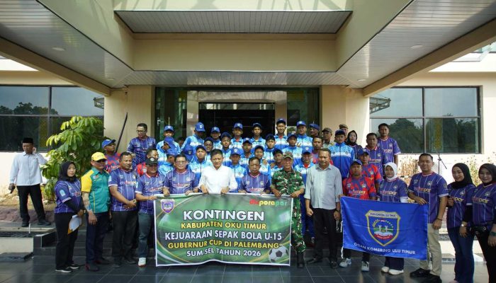 Bupati OKU Timur Lepas Laskar Bakas Bani U-15 Menuju Piala Gubernur Sumsel 2026