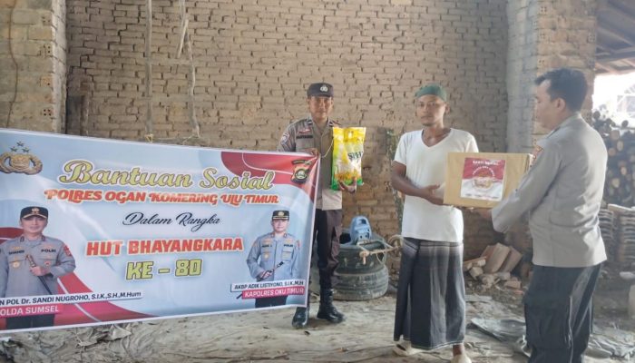 Polsek BP Peliung Salurkan Bantuan Sosial Sambut Hari Bhayangkara ke-80, Wujud Kepedulian Kepada Masyarakat