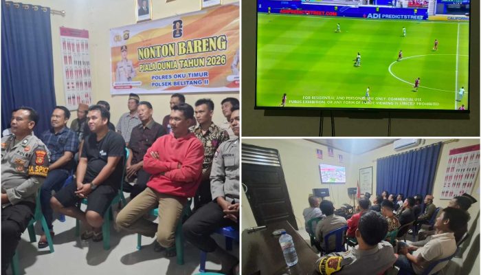 Polsek Belitang II Gelar Nobar Piala Dunia 2026, Perkuat Kedekatan Polisi dan Masyarakat