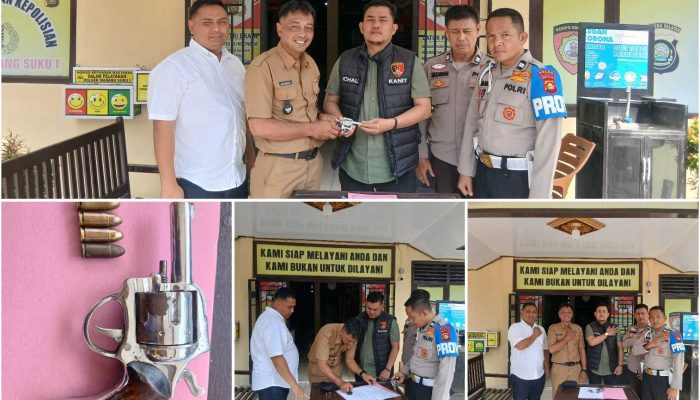Kepala Desa Margacinta Serahkan Senpira ke Polsek Madang Suku I, Dukung Ops Senpi Musi 2026