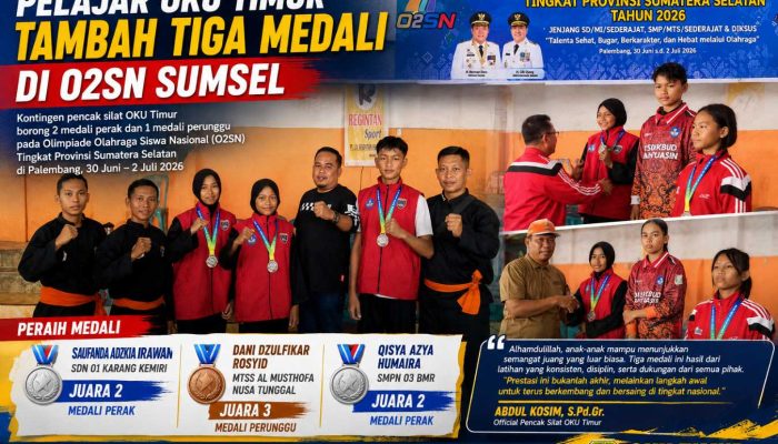 Pelajar OKU Timur Tambah Tiga Medali di O2SN Sumsel