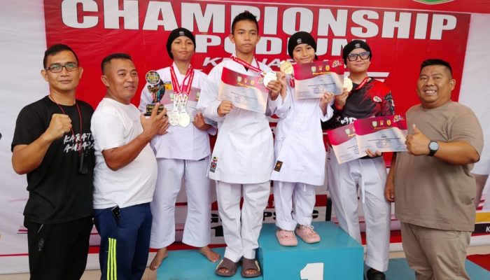 Karateka Cilik Binaan Polres OKU Timur Borong 6 Medali di Kejuaraan Karate Kapolda Cup Sumsel 2026
