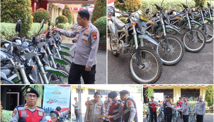 Perkuat Pengamanan Wilayah, Kapolres OKU Timur Bekali Unit Bravo dengan Lima Motor Patroli Baru