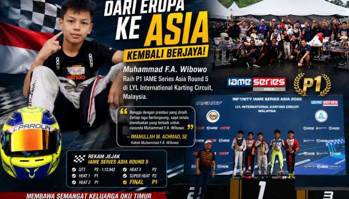 Dari Eropa ke Asia, Muhammad F.A. Wibowo Raih P1 IAME Series Malaysia, Bawa Kebanggaan Keluarga OKU Timur