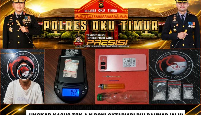 Satres Narkoba Polres OKU Timur Ungkap Kasus Sabu di Sido Mulyo, Satu Pria Diamankan