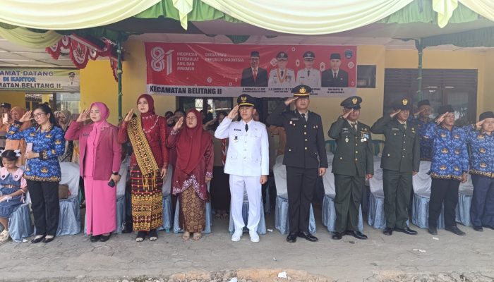 Upacara Penurunan Bendera HUT ke-81 RI di Belitang II Berlangsung Khidmat, Diikuti 700 Peserta