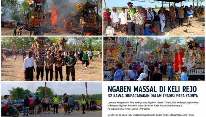 Ngaben Massal di Keli Rejo, 32 Sawa Diupacarakan dalam Tradisi Pitra Yadnya