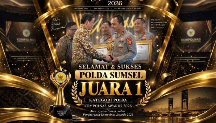Polda Sumsel Raih Juara 1 Kategori Polda di Kompolnas Awards 2026