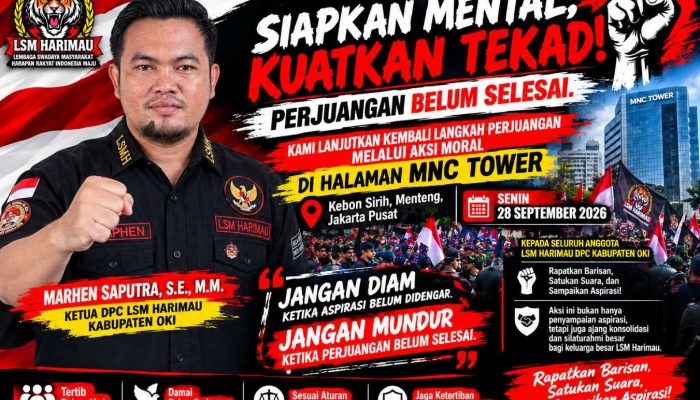 LSM Harimau Kembali Serukan Aksi Moral di MNC Tower, Ketua DPC OKI Ajak Anggota Rapatkan Barisan
