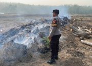 Polsek Belitang II Tindaklanjuti Titik Hotspot, Tumpukan Batang Karet Ditemukan Sudah Padam