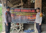 Cegah Karhutla, Polsek BP Peliung Gencarkan Imbauan dan Pasang Spanduk Larangan Membakar Lahan