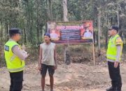 Cegah Karhutla, Polsek Semendawai Suku III Patroli dan Pasang Banner Imbauan di Desa Cahya Negeri