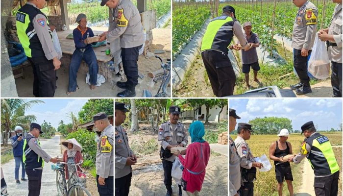 Tak Sekadar Menjaga Kamtibmas, Polsek Madang Suku I Berbagi 10 Paket Makanan untuk Warga