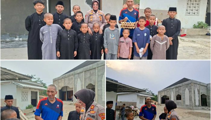 Sie Propam Polres OKU Timur Berbagi Sembako untuk Anak Yatim di Pondok Darul Hijrah