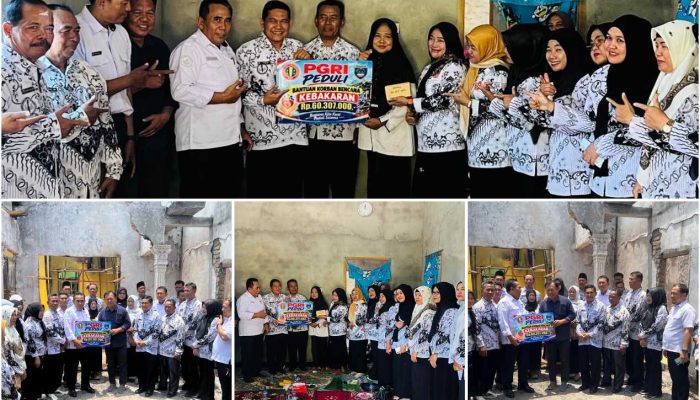 PGRI OKU Timur Galang Solidaritas, Rp60 Juta Disalurkan untuk Guru Korban Kebakaran