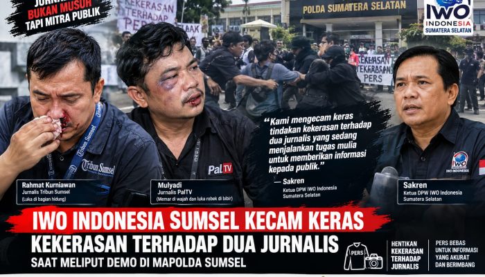 IWO Indonesia Sumsel Kecam Keras Kekerasan Terhadap Dua Jurnalis Saat Meliput Demo di Mapolda Sumsel