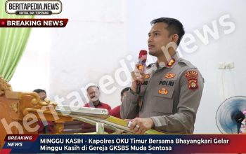 Pererat Toleransi Umat Beragama, Kapolres OKU Timur Bersama Ketua Bhayangkari Gelar Minggu Kasih di Gereja GKSBS Muda Sentosa