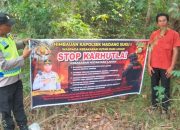 Cegah Karhutla, Polsek MDS I Pasang Baliho Larangan Pembakaran Hutan dan Lahan
