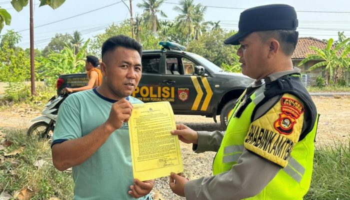 Polsek BP Peliung Gencarkan Sosialisasi dan Pemasangan Banner Antisipasi Karhutla di Negeri Agung