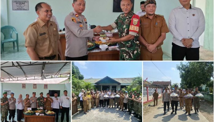 HUT ke-81 TNI, Polsek dan Dua Kecamatan Sambangi Koramil Belitang II